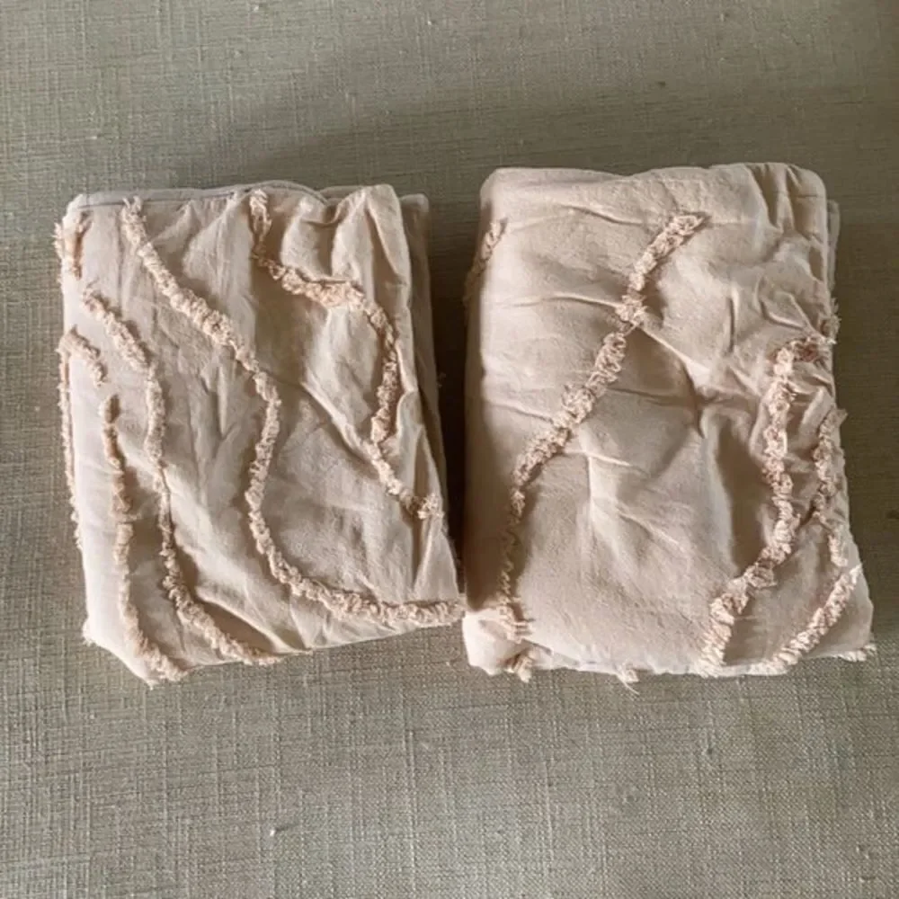 Anthropologie Peach Colored Standard Pillow Shams (2)